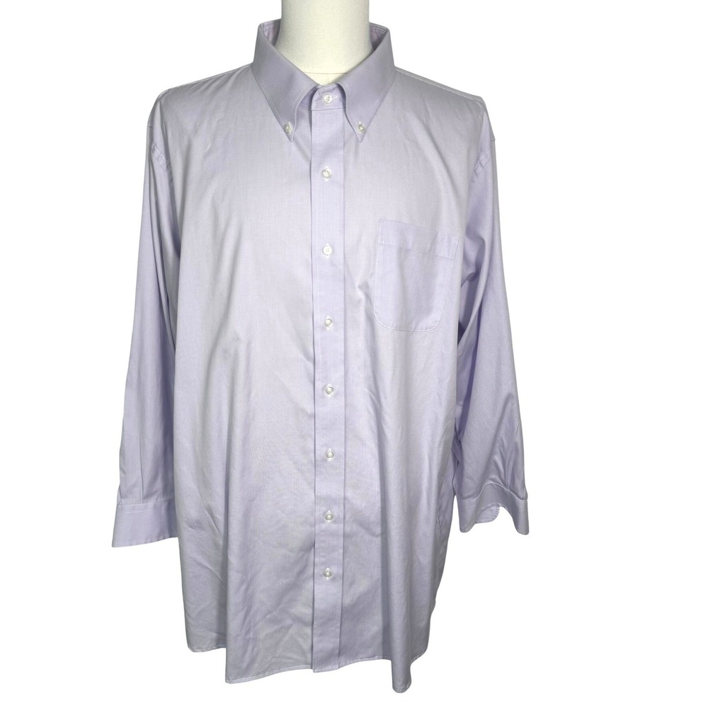 JOS. A.โ BANK Men's 20-35 Lavender Micro Check Button Up Traveler Dress Shirt